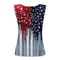 thumbnail image 3 of Helii Women's American Flag Tank Tops 4th of July Sleeveless USA Flag Shirts Casual Racerback Stars and Stripes Patriotic T Shirts Purple S, 3 of 4