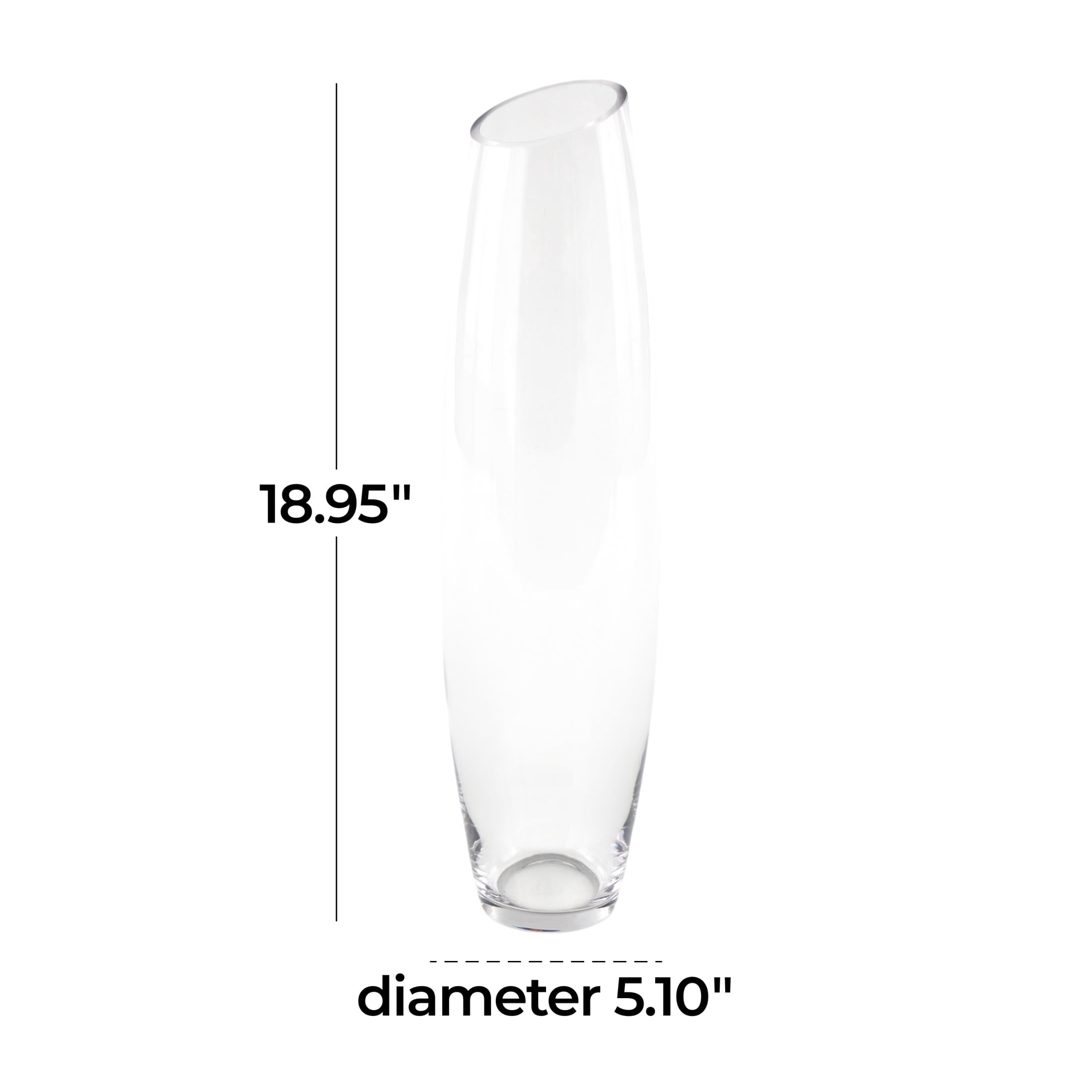 DecMode 19" Tall Slanted Glass Vase