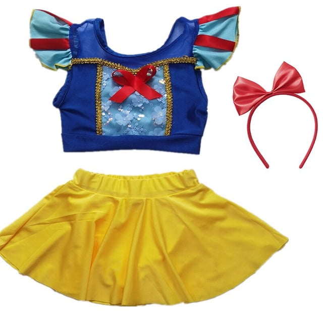 Traje de baño de dos piezas para niñas, traje de baño de princesa Elsa Blancanieves, traje de baño de princesa, ropa de playa para niños, novedad de verano zhangyuxiang unisex