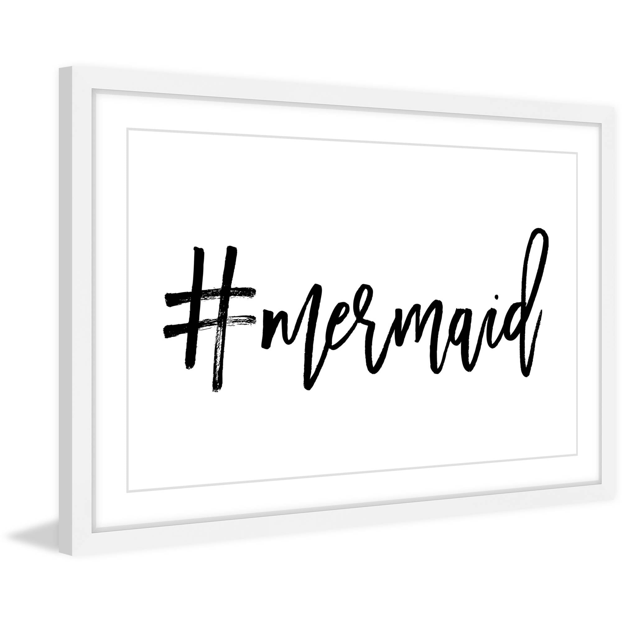 "#Mermaid" Framed Painting Print