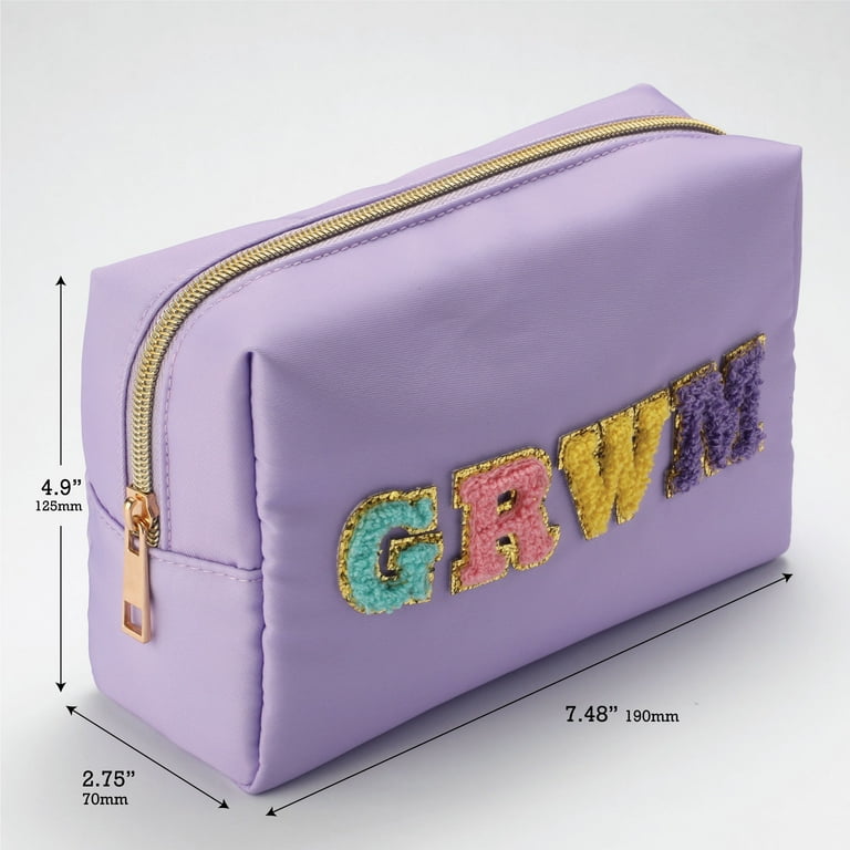 Purple GRWM Cosmetic Bag Pouch, 3.0