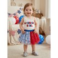thumbnail image 4 of BemeyourBBs Kids Toddler Baby Girls 4th of July Outfit Baby Girl Independent Day Summer Clothes Fourth of July American Girl Letter Embroidery Sleeveless Tank Tops Star Print Tulle Tutu Skirt Set, 4 of 9