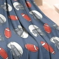thumbnail image 3 of Blue Football Helmets and Balls Pattern Blanket,Comfortable Soft Lamb Wool Throw Blanket,All Season,Warm Lightweight Blankets for Sofa Bed Couch Living Room Chair,30"x40", 3 of 4