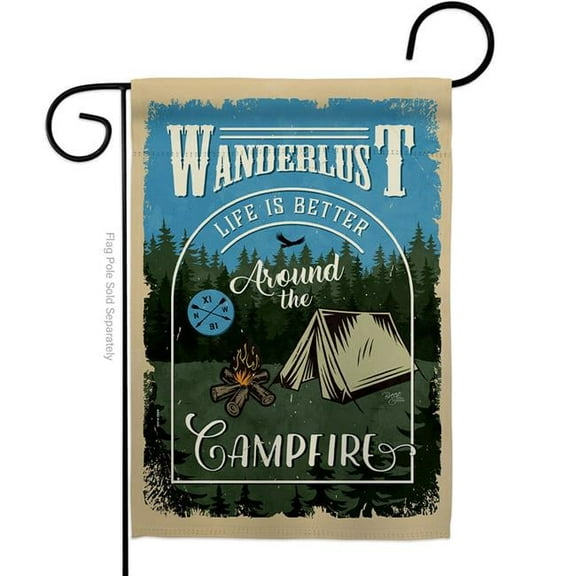 Breeze Decor G159078-BO Around the Campfire Outdoor Camping 13 x 18.5 in. Double-Sided Decorative Vertical Garden Flags for House Decoration Banner Yard Gift