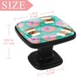thumbnail image 4 of 4 Pcs Square Cabinet Handle Cupboard Knob Drawer Pulls Handle Comic Coffee Cup Donut Drawer Knobs with Screws Furniture Decoration, 4 of 7
