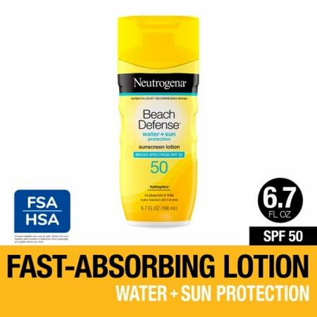 Neutrogena Beach Defense Sunscreen Lotion with Broad Spectrum SPF 50, UVA/UVB & Water Resistant 6.7 fl oz
