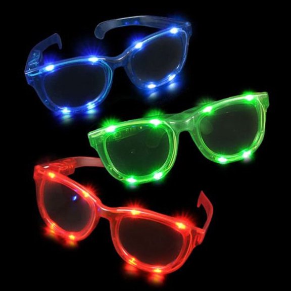 LED Unisex Oversized Fashion Oversized Sunglasses, Multicolor, 3-Piece
