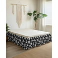 thumbnail image 2 of Vintage Pastoral Bed Skirt Black Flower Country Art Decoration Bed Skirts California King Size 18 Inch Drop, Wrap Around Dust Ruffle&nbsp;Bedskirt with Adjustable Elastic Belt for Queen Size Beds, 2 of 7