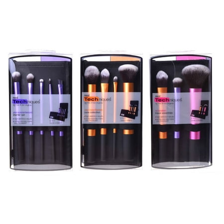 Real Techniques Brush Set (Travel Essential 1400, Starter Set 1406, Core Collection