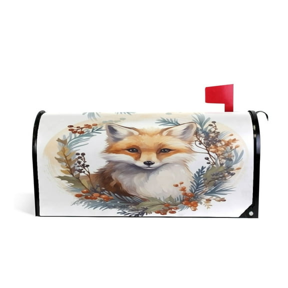 Fox Flowers Magnetic Mailbox Covers Post Box Wraps Garden Yard Decor 25.5" x20.8"