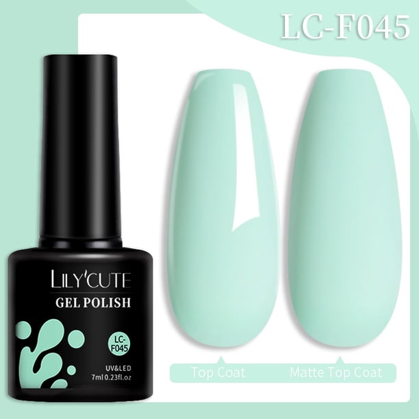 LILYCUTE 7ML Esmalte De Gel De Uñas Efecto Mate Color Verde Soak Off UV Arte Gris Azul Nude Básico