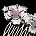 thumbnail image 4 of 2 Uds., Elegante de cabellero Lateral con de Cristal para Mujer, Joyería para El cabellero Nupcial - Púrpura, tal se describe BLESIY Flor de la horquilla china, 4 of 7