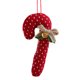 thumbnail image 1 of Juego de adornos para árbol de Navidad | Lazos de tela, cascabeles y adornos de bastones de caramelo para la decoración navideña, 1 of 5