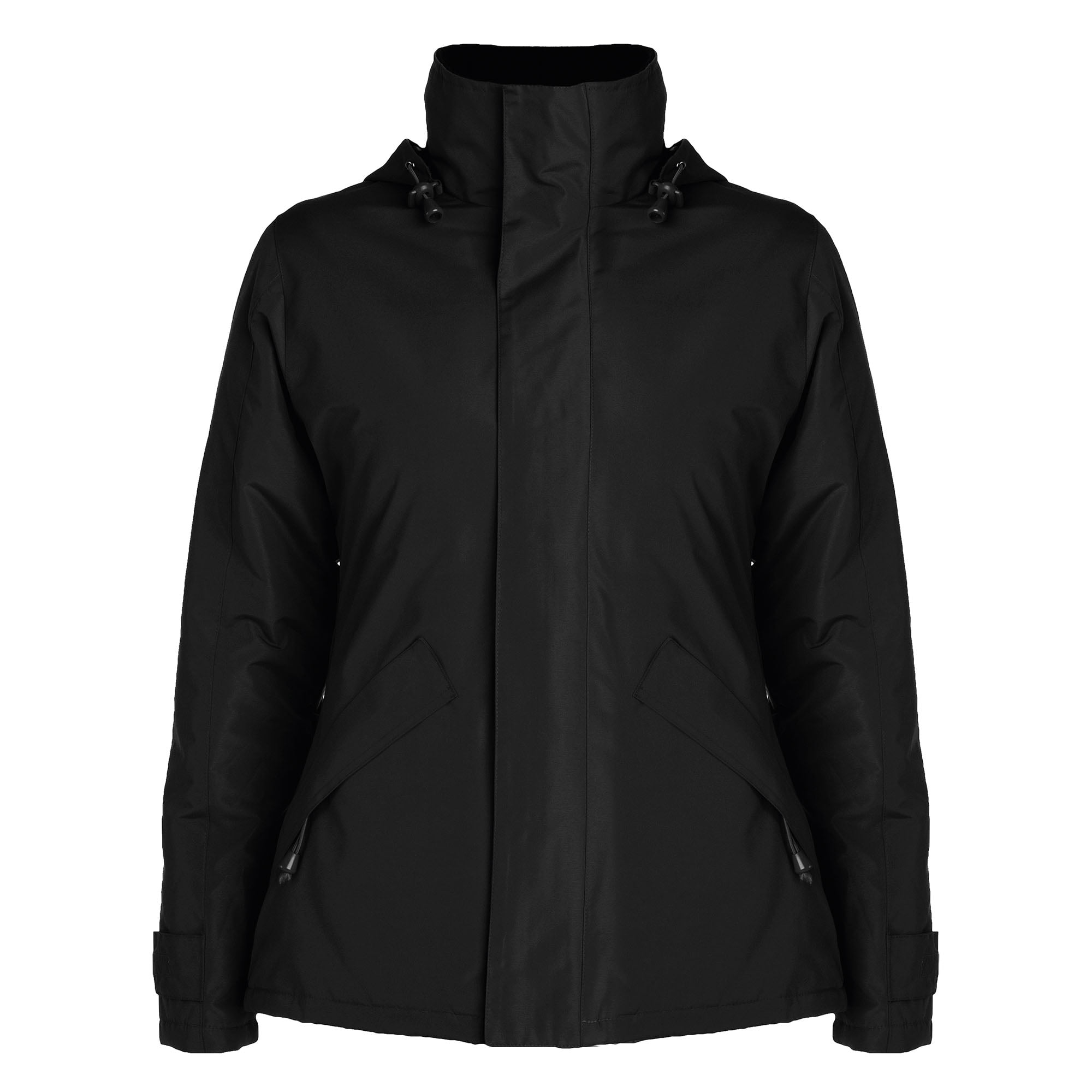 Slim Fit Women High Neck Jacket Parka Fleeced Collar Water Resistant Windproof Folded And... by