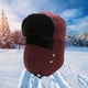 thumbnail image 2 of ¡Rebaja! Gorro de trampero Fdelink, gorros de invierno para hombre y mujer, gorro Thunderheads, protección auditiva gruesa, gorro protector facial, color vino., 2 of 3