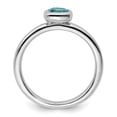 thumbnail image 2 of Auriga Fine Jewelry 925 Sterling Silver Cushion Cut Blue Topaz Ring for Women Size 9, 2 of 6