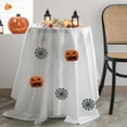 thumbnail image 4 of Halloween Round Tablecloth, Pumpkin Spider Web Ghost Table Cloth for Parties, Weddings, Outdoors, Halloween, White Decorative Tablecloth, 4 of 4