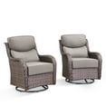 thumbnail image 5 of Gymojoy High Back Patio Swivel Rocking Patio Chairs, 2 PCS Wicker Outdoor Glider Chair with 6-inch Thick Cushion for Yard in Gray, 5 of 9
