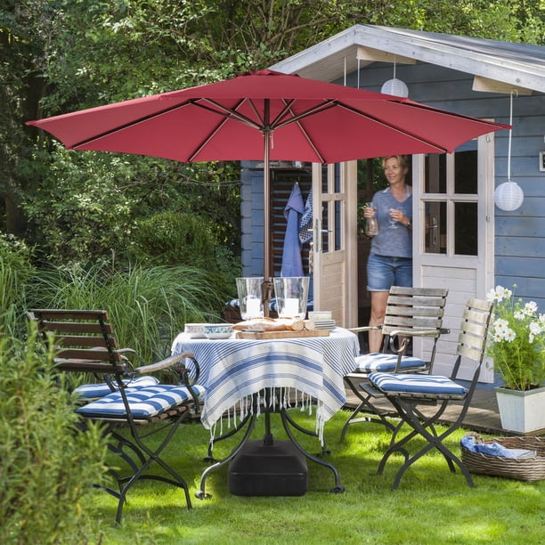 11 heavy duty wind resistant outdoor patio table umbrella Mansader 11FT Market Umbrella with 8 Sturdy Ribs, UV Protection Waterproof Rust Fade for Garden, Deck, Backyard, Pool,Commercial Street (Red) : Patio, Lawn & Garden it can be used as an outdoor rectangular table 7.5/10/11FT Patio Umbrella Market Table