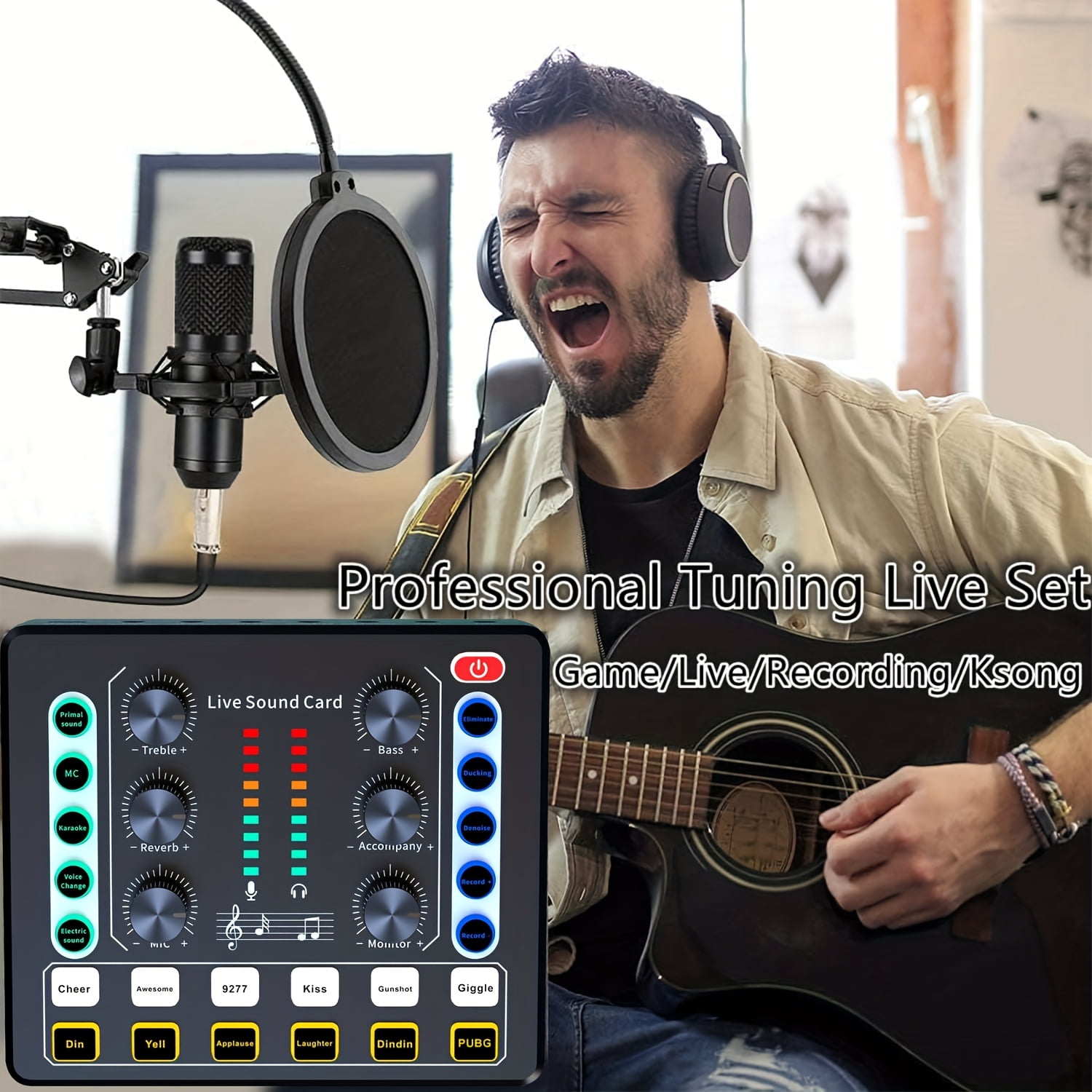 Home Recording Studio Recording Kit, Podcast Music Mixer Equipment, Condenser Microphone Set