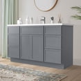 thumbnail image 2 of 54 in. W x 21 in. D x 32.5 in. H Freestanding Bathroom Vanity Cabinet without Top in Smoky Gray, 2 of 5