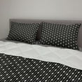 thumbnail image 2 of Art Deco Comforter & Sham Bedding Set, Minimalist Monochrome Pattern with Big Little Spotted Shapes on Dark, 3 pcs Duvet Set Microfiber Filling Quilt, 5 Sizes, Charcoal Grey and Ivory, by Ambesonne, 2 of 4