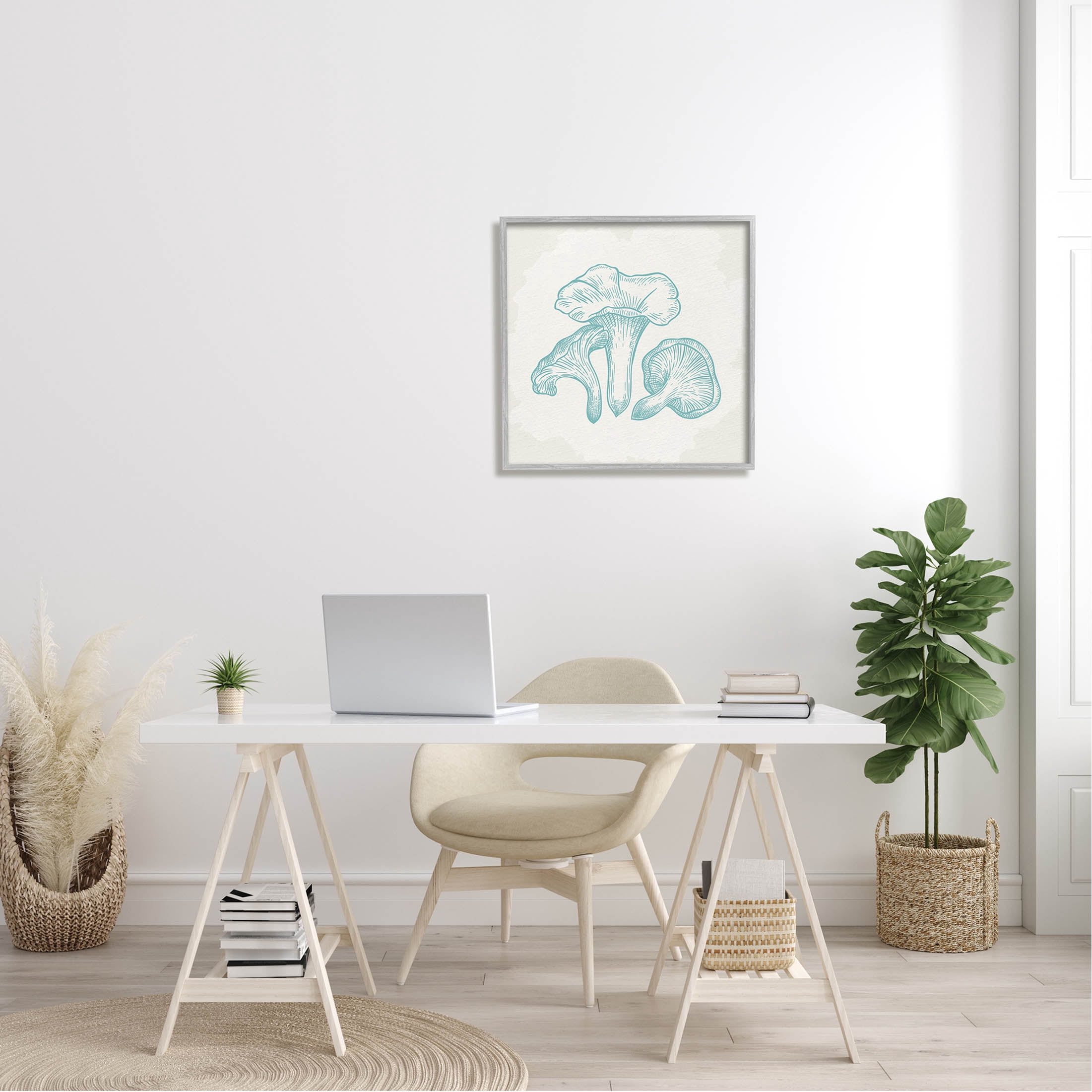 Stupell Industries Detailed Mushroom Specimen Botanicals Graphic Art Gray Framed Art Print Wall Art, Design by Kim Allen