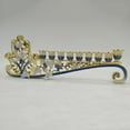 thumbnail image 3 of candeliere de 9 Menorah strass de cristal Bejeweled pintado a flores candelieres, 3 of 9