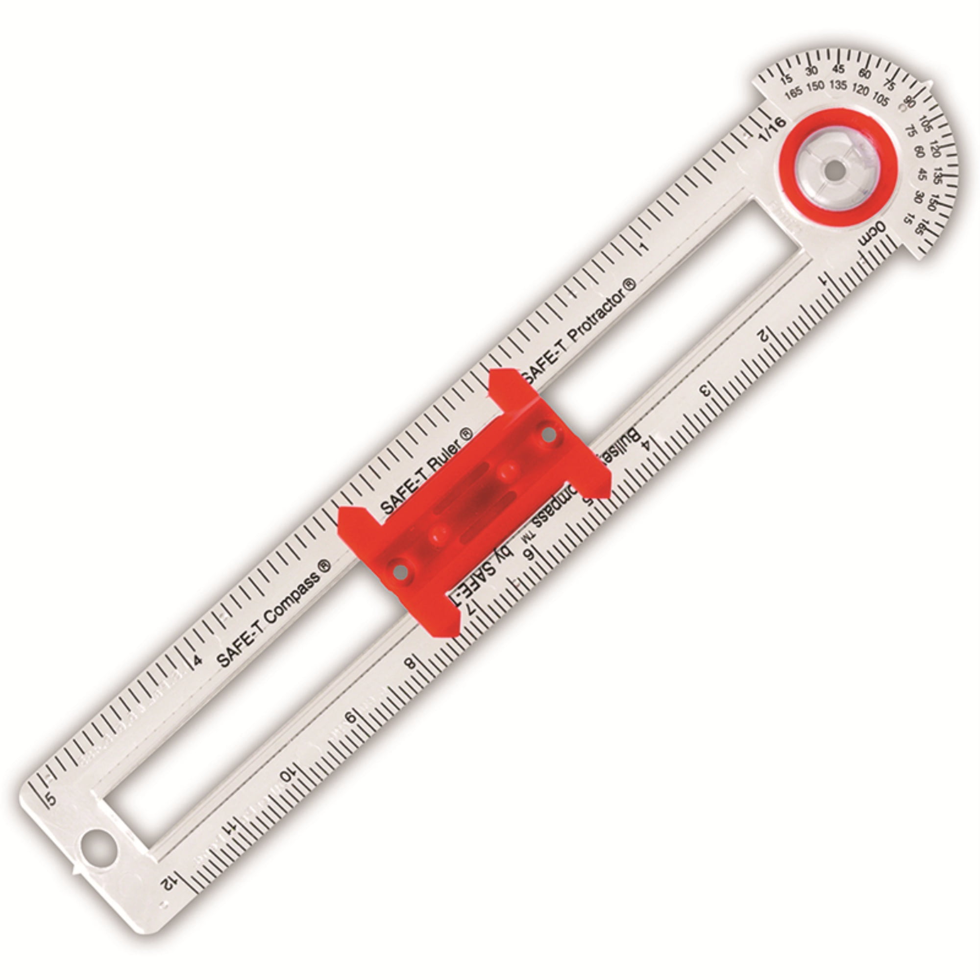 Black/Red Plastic School Smart Rounded Tip Safety Compass with Pencil 