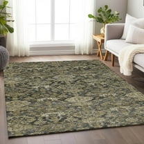 Addison Rugs Chantille Indoor/Outdoor Transitional Damask Charcoal Washable Rectangle Rug, 5' x 7'6"