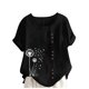 thumbnail image 1 of Vestidos Casuales Para Mujer, Blusas De Mujer De Moda Blusa informal de lino con botones y manga corta estampada para mujer, 1 of 4