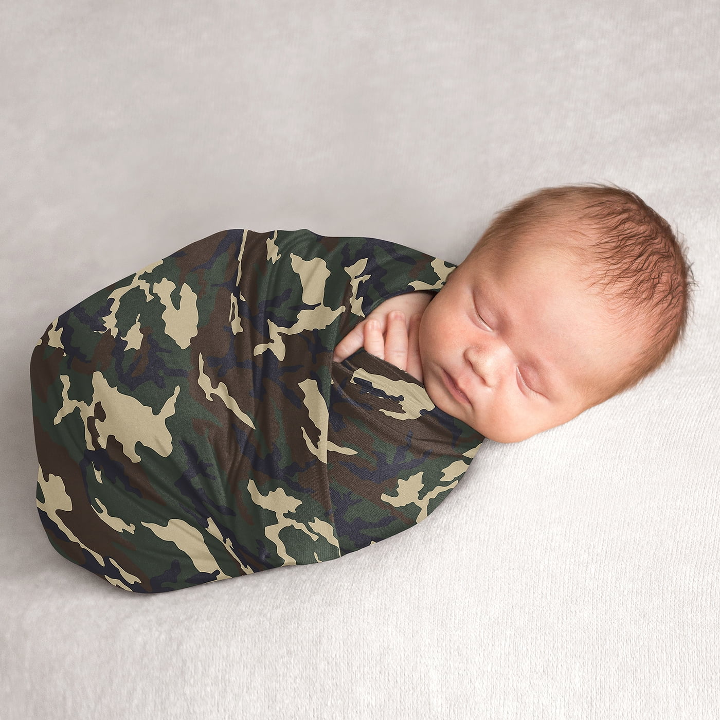 Infant Camouflage Mossy Oak Camo & Blue Baby Blanket 