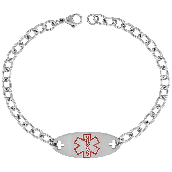 Surgical Steel Medical Alert Bracelet for WARFARIN ID 9/16 inch Wide, 9 inch Long