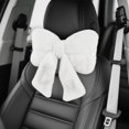 thumbnail image 7 of Furry Bow Car Headrest Pillow 1-Pack Soft Comfortable Car Neck Pillow Fatigue Relief Universal Headrest Pillows for Women Cars Interior Accessories, 7 of 7