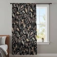 thumbnail image 4 of Boho Black Floral Sheer Curtains 63 Inches Long, Farmhouse Botanical Vintage Paisley Flower Light Filering Curtains, Breathable Simi Curtain Privacy Drapes for Living Room Bedroom Window Treatment, 4 of 9
