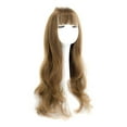 thumbnail image 1 of RYGRZJ S716 Lin Jaune Air Bangs Perruque Cheveux Longs Bouclés Duveteux Visage Sh, 1 of 4