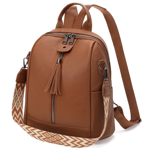 GOIACII Genuine Leather Backpack Purse for Women Multi-functional Elegant Soft Leather Shoulder Bag Shopping Trip Bag Medium