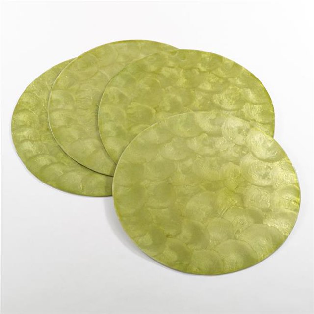 Saro Lifestyle 3109.LM15R Sets de Table Design Capiz de 15 Po - Lot de 4