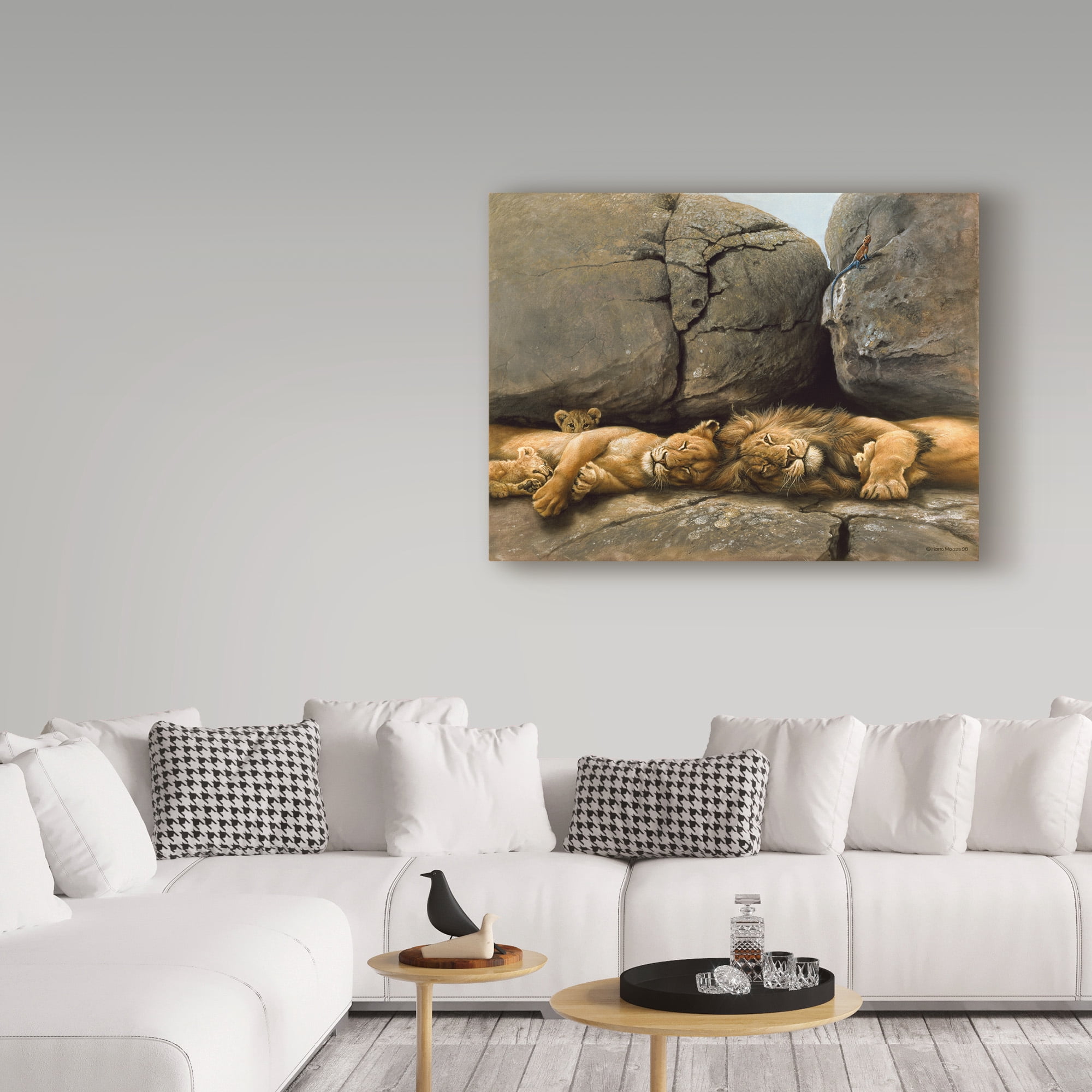 Trademark Fine Art 'Two Lions Head To Head' Canvas Art by Harro Maass