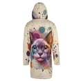 thumbnail image 2 of Devon Rex Portrait Watercolor Vintage Retro Styles All Over Print 3D Hooded Duffle Toggle Coat Cat Lover Kitten Owner Gifts - 00001, 2 of 6