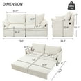 thumbnail image 2 of 73.6" White Convertible Sleeper Sofa Bed for Living Room, 3-in-1 Sectional Couch with Storage & USB-C Charging, Soft Corduroy Fabric, Apartment Furniture, 2 of 9