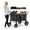 Black, variant on ICEEIF 4 Seater Wagon Stroller for Kids, Foldable Stroller Wagon with Snack Tray, Large Storage Bags, Phone Cup Holder, Removable Canopy and Adjustable Push Handle, Gray