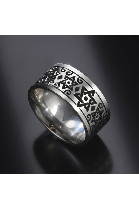 Star of David Ring for Men Punk Hexagram Ring Shield of David Stainless Steel Jewish Jewelry Amulet Religious Gift