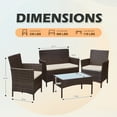 thumbnail image 7 of Tappio 4 PCS Outdoor Rattan Furniture Patio Conversation Set, Wicker Sofa Garden Conversation Bistro Sets for Yard, Pool or Backyard, Brown/Beige, 7 of 7