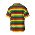 thumbnail image 6 of Lsque Music Colors 1 print Men's Cuban Collar Short Sleeve Shirt Summer Beachwear Casual Button Down Fashionable Vacation Leisure Shirt-Large, 6 of 7