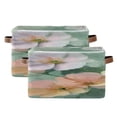 thumbnail image 2 of IAUYY Set of 2 Storage Cubes with Handles-Not Prone to Deformation Canvas Storage Baskets for Bedroom Closet Living Room Decorative Storage Baskets A Light Green Background, 2 of 9