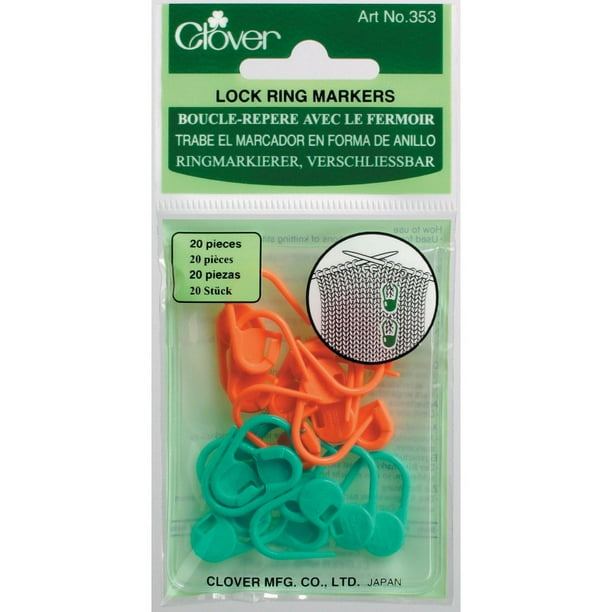 Clover Locking Stitch Marker, 20Pack