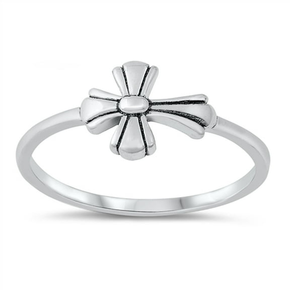 Sideways Gothic Cross Ring .925 Sterling Silver Band Jewelry Female Male Unisex Size 6