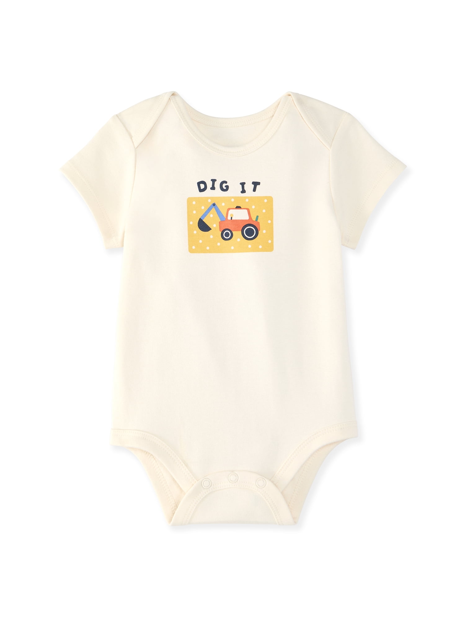Garanimals Newborn & Baby 100% Cotton Short Sleeve Bodysuits, Sizes 0–18M, 5-Pack
