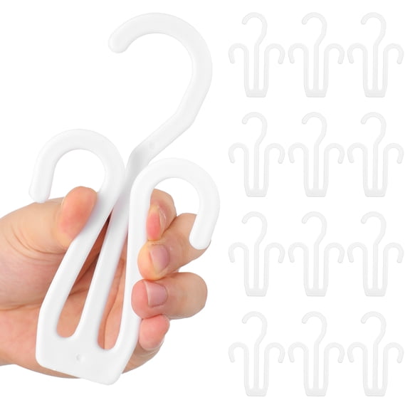 NICEXMAS 20Pcs Plastic Shoe Rack Hangers White Space Saving Home Storage
